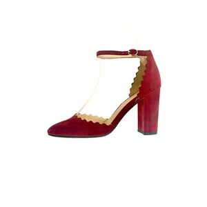 Marc Fisher Burgundy Sahar d’Orsay Block Heel Pumps